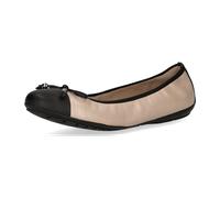 CAPRICE Damen Ballerinas aus Leder mit Lack, Beige (Beige Comb), 37 EU