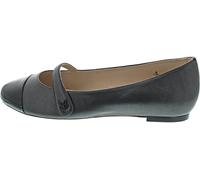 CAPRICE Damen Ballerinas aus Leder mit Riemen, Schwarz (Black Comb), 41 EU