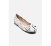 CAPRICE Damen Ballerinas aus Leder mit Lochmuster, Weiß (White Nappa), 40 EU