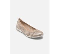 CAPRICE Damen Ballerinas aus Leder mit Lochmuster, Beige (Taupe Metallic), 36 EU