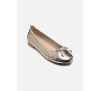 CAPRICE Damen Ballerinas aus Leder mit Lochmuster, Metallisch (Platin Metal.), 37 EU
