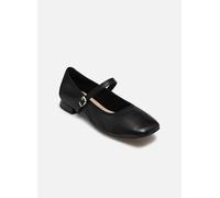 CAPRICE Damen Ballerinas aus Leder mit Riemen, Schwarz (Black Deer), 41 EU