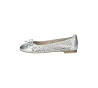 Caprice Damen Ballerinas Leder mit Lochmuster Silber Größe 38