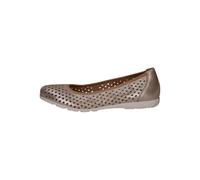 CAPRICE Damen Ballerinas aus Leder Bequem, Beige (Taupe Metallic), 40 EU