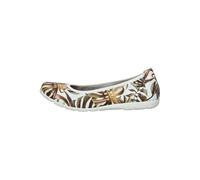 CAPRICE Damen Ballerinas aus Leder Flach, Mehrfarbig (White Graffiti), 42 EU