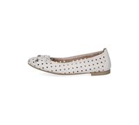 Caprice Damen Ballerinas aus Nappaleder mit Lochmuster Weiß Gr. 38