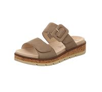 CAPRICE Damen Pantoletten aus Leder mit Schließe, Braun (Taupe Suede), 37 EU