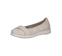 CAPRICE Damen Ballerinas aus Leder Bequem, Weiß (Offwhite Nappa), 40 EU