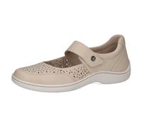 CAPRICE Comfort Damen Ballerinas aus Leder mit Riemchen, Beige (Eggshell Nappa), 40 EU