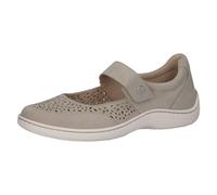 CAPRICE Damen Ballerinas aus Leder mit Riemchen Schuhweite H Mehrweite, Grau (Lt.Grey Nubuc), 41 EU