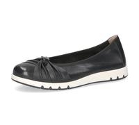 CAPRICE Comfort Damen Ballerinas aus Leder Runde Spitze, Blau (Ocean Softnap.), 37 EU