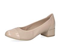 CAPRICE Comfort Damen Pumps Kleiner Absatz Elegant, Beige (Beige Nappa), 36 EU