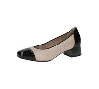 CAPRICE Comfort Damen Pumps Kleiner Absatz Mehrweite H, Mehrfarbig (Beige/Black), 38.5 EU