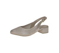 CAPRICE Comfort Damen Slingpumps aus Leder mit Blockabsatz, Beige (Taupe Metallic), 41 EU