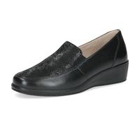 Caprice Comfort Damen Slipper aus Leder Mehrweite H, Schwarz (Black Rep.Comb), 38 EU