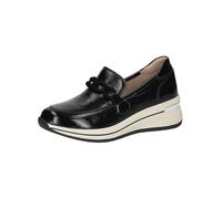 CAPRICE Comfort Damen Slipper aus Leder mit Keilabsatz, Schwarz (Black Naplak), 40 EU