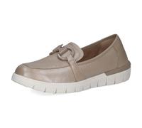 CAPRICE Comfort Damen Slipper aus Leder mit Schnalle, Beige (Taupe Per.Deer), 36 EU