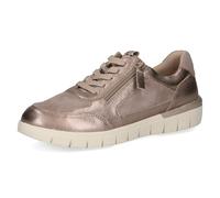 Caprice Comfort Damen Sneaker flach aus Leder Mehrweite H, Braun (Taupe Comb), 38 EU