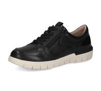 Caprice Comfort Damen Sneaker flach aus Leder Mehrweite H, Schwarz (Black Comb), 39 EU