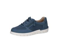 CAPRICE Comfort Damen Sneaker flach mit Reißverschluss Low Top, Blau (Blue Comb), 39 EU