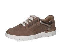 CAPRICE Comfort Damen Sneaker flach mit Reißverschluss Low Top, Braun (Mud Comb), 36 EU