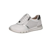 CAPRICE Comfort Damen Sneaker flach mit Reißverschluss Low Top, Weiß (White/Silver), 42 EU