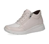 CAPRICE Comfort Damen Sneaker flach mit Reißverschluss Mehrweite H, Weiß (Offwhite Comb), 39 EU