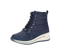 CAPRICE Comfort Damen Sneaker hoch mit Fütterung mit Schnürsenkeln Wasserabweisend, Blau (Ocean Comb), 36 EU