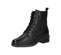 CAPRICE Comfort Damen Stiefeletten zum Schnüren aus Leder mit Reißverschluss, Schwarz (Black Nappa), 41 EU