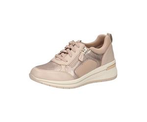 CAPRICE Comfort Damen Wedge Sneaker mit Reißverschluss Bequem, Beige (Beige Comb), 39 EU