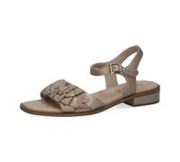 Caprice Damen Sandale mit Absatz aus Leder, Grau (STONE PERL COM), 39