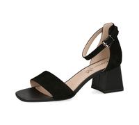 CAPRICE Damen Sandalen mit Absatz aus Leder mit Riemchen, Schwarz (Black Suede), 40 EU