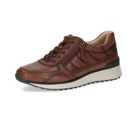 CAPRICE Damen Sneaker flach aus Leder mit Reißverschluss, Braun (Muscat Softnap), 39 EU
