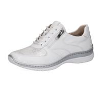 CAPRICE Damen Sneaker flach mit Reißverschluss Freizeit, Weiß (White/Silver), 37 EU