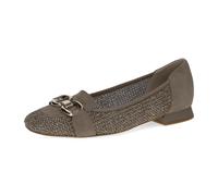 Ballerina CAPRICE "Caprice Ballerinas Leder/Textil", Damen, Gr. 38, mud, Leder, Textil, Schuhe Ballerina (38984140-38) mud