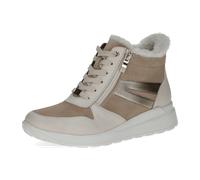 Sneaker CAPRICE "Caprice Sneaker Leder/Textil", Damen, Gr. 41, beige (weiß, beige), Leder, Textil, Schuhe (83859929-41) weiß, beige