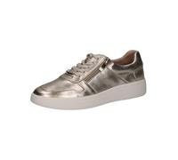CAPRICE Damen Sneaker flach aus Leder mit Reißverschluss, Gold (Gold), 40 EU