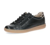 Sneaker CAPRICE, Damen, Gr. 38,5, schwarz (schwarz, leo), Nappaleder, sportlich, Schuhe, Freizeitschuh, Halbschuh, Schnürer mit Außenreißverschluss (17537762-38,5) schwarz, leo