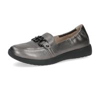 Caprice Damen Slipper 9-24708-42 Leder Bequem Dk Grey Metal Größe 37