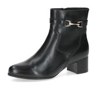 Stiefelette CAPRICE, Damen, Gr. 41, schwarz, Leder, klassisch, Schuhe, Blockabsatz, Businessschuh mit goldfarbener Zierschnalle (74613344-41) schwarz