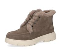 Schnürstiefelette CAPRICE "Caprice Stiefelette Veloursleder/Textil", Damen, Gr. 37, taupe, Textil, Veloursleder, Schuhe Schnürstiefelette (56288244-37) taupe