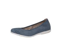 CAPRICE Damen Ballerinas aus Leder Bequem, Blau (Lt.Blue Suede), 36 EU