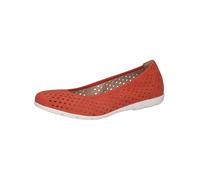 CAPRICE Damen Ballerinas aus Leder Bequem, Orange (Orange Suede), 38 EU