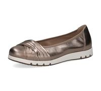 CAPRICE Damen Ballerinas aus Leder, Braun (Taupe METALLIC), 37