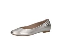 CAPRICE Damen Ballerinas aus Leder Elegant, Silber (Pearl Metallic), 40 EU