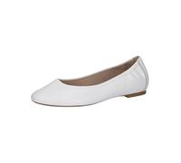 CAPRICE Damen Ballerinas aus Leder Elegant, Weiß (White Nappa), 40.5 EU