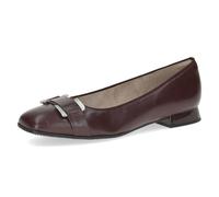 Caprice Damen Ballerinas aus Leder Kleiner Absatz, Rot (Bordeaux Nappa), 39 EU
