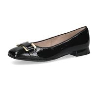 Caprice Damen Ballerinas aus Leder Kleiner Absatz, Schwarz (Black Naplak), 38 EU