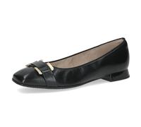 Caprice Damen Ballerinas aus Leder Kleiner Absatz, Schwarz (Black Nappa), 36 EU