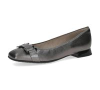 Caprice Damen Ballerinas aus Leder Kleiner Absatz, Silber (Dk Grey Metal.), 37 EU